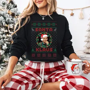 Santa Klaus Christmas Sweater, Klaus Mikaelson, Santa, Klaus Ugly Christmas Sweater, TVD Vampire Diaries Sweatshirt, The Vampire Diaries Cotton Crewneck Sweater Womenswear Tops Women Lady