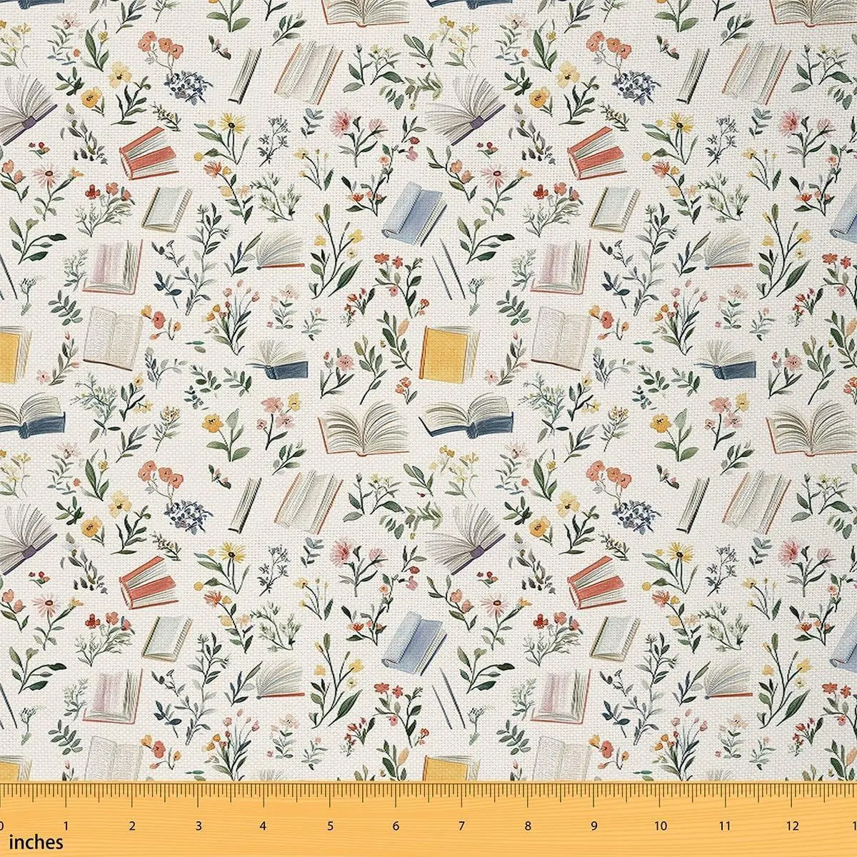Books Upholstery Fabric Chairs | Watercolor Book Outdoor Fabric,Rustic Flowers Plant Leaves Bohemian Floral Funky Botanical Landscape Fabric