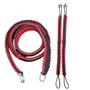 RED and Black Paracord TOP and Bottom Strap combo for 19 quarts cooler