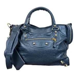 Pre-owned Balenciaga Lambskin Shoulder Bags Giant Velo Anthracite Two Way Bag Authentic Shoulder Bag