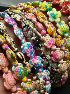 Natural Stone Bead 14x18mm Turquoise Turtle for Jewelry Making DIY Handmade Accessories, Casual Style All Seasons Craft Supply