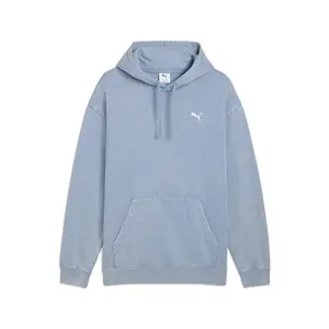PUMA Mens Elevated Essentials Acid Wash Fleece Hoodie Athletic Outerwear Casual - Blue