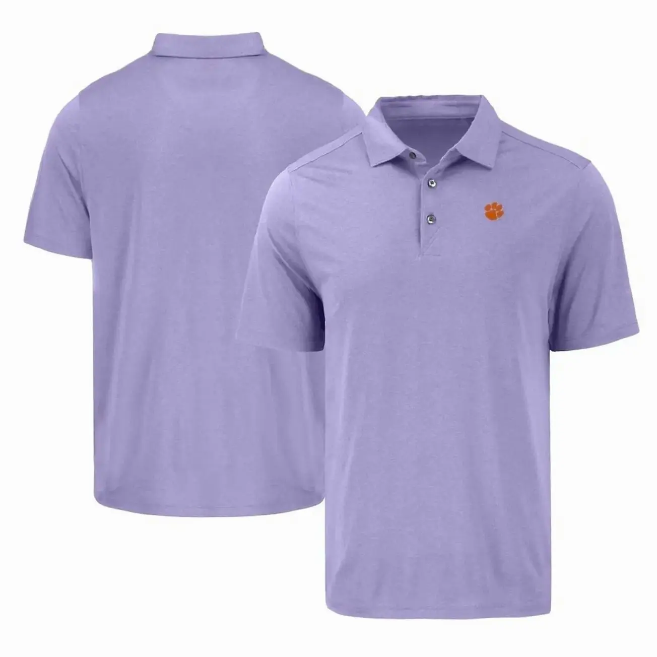 College Clemson Tigers Cutter & Buck Coastline Epic Comfort Eco Recycled Polo - Purple Sleeve Tee, Casual Collared Shirt Boatyard Button-Up Shirt Toile Teddy Polo BZR