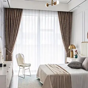 Creative Bronzing Moire Curtain, 2 Counts Modern Simple Velvet Cloth Curtain, Window Curtain for Home Living Room Bedroom Decor