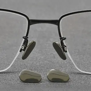 Ceramic Glasses Nose Pad, Anti-Slip Screw-in Nosepad, Durable Replacement Pieces Pads for Glasses Sunglasses(2Pairs,Black)