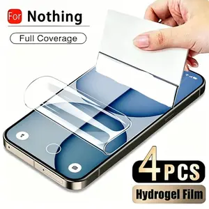 4 PCS Hydrogel Film Suitable For Nothing Phone 4a Pro 4a, Suitable For Nothing Phone 3a Lite 3 3a 3a PRo CMF Phone 2 Pro 2a Plus CMF Phone 1 2a 2 1 Plus CMF Phone 1 Screen Protector Auto Repair Anti-scratch Fingerprint Resistant Touch Sensitive