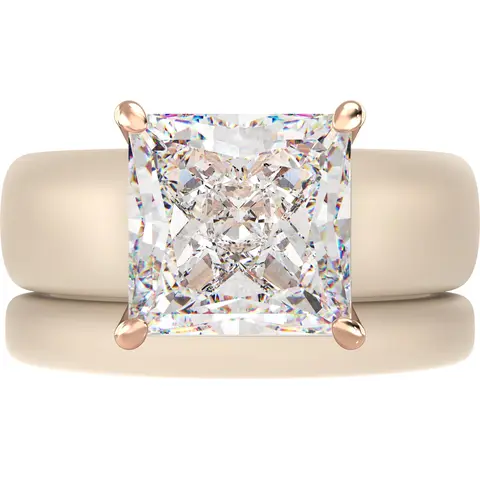 Rinfit Silicone Rings for Women with 8x8mm Princess Cut CZ Stone and a Thin Stackable Band, Silicone Engagement Ring and Wedding Ring Set for Her, Flexible for Work, Gym, Pregnancy, Travel and Everyday Wear, Patented Design