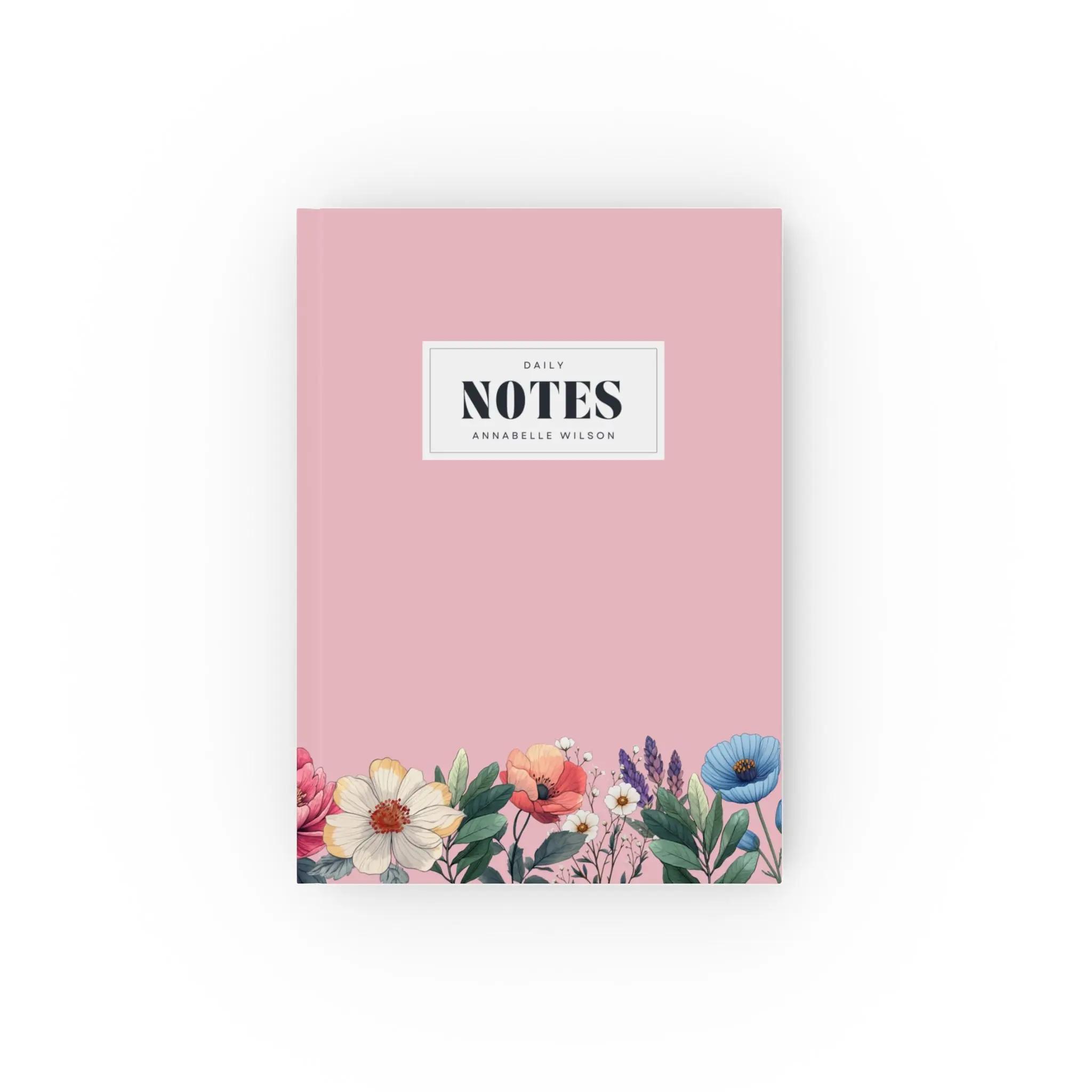 Personalized Floral Hard Cover Journal, Ideal for Journaling and Writing