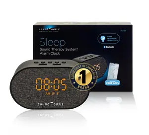 Sound Oasis Bluetooth Sleep Sound Therapy System Alarm Clock - Sleep Better, Manage and Mask Tinnitus, 30 Built-in Sounds, Sleep-Friendly Lighting, Travel Friendly (BST-150)