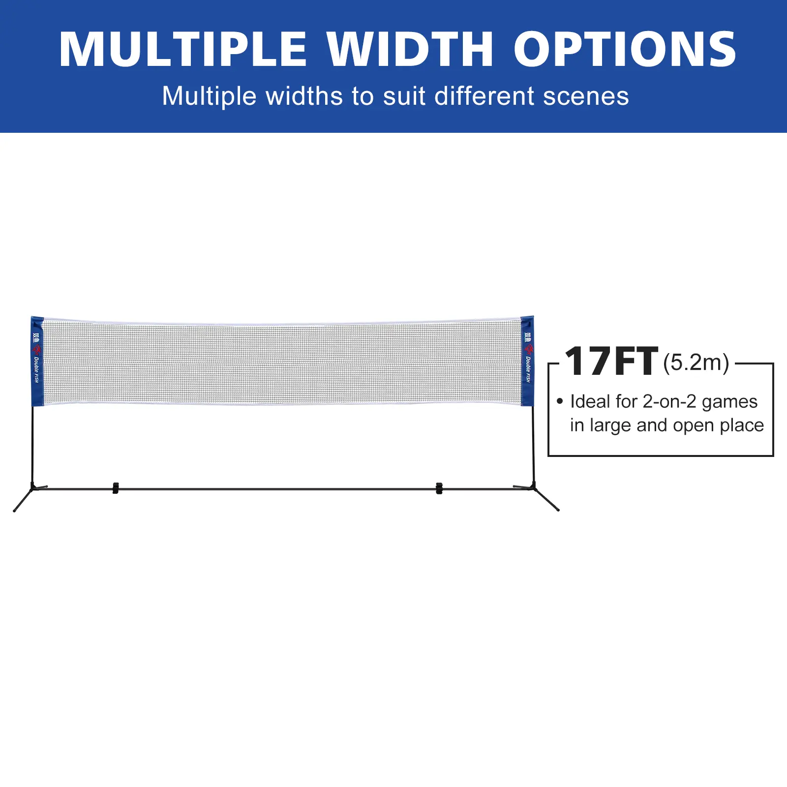 Portable Badminton Net, Standard Size 20ft Foldable Mesh Net for Indoor and Outdoor Sports, Multifunctional Training Equipment for Volleyball, Tennis, Pickleball, Shuttlecock