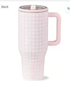 HydroJug Tumbler Pink Gingham HOT TREND Limited Edition – Insulated Reusable Water Bottle