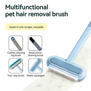 Multi Purpose Pet Hair Remover Brush – Extra Long Handle Reusable Lint Cleaner, Washable Fur Removal Tool for Dogs Cats, Furniture, Clothes, Bedding & Car