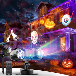 Halloween Christmas Projector Lights Outdoor 26 HD Effects (3D Ocean Wave + Patterns) Waterproof with Timer Landscape Lights for Indoor Holiday Christmas Night Disco Party, RGB + Multicolor