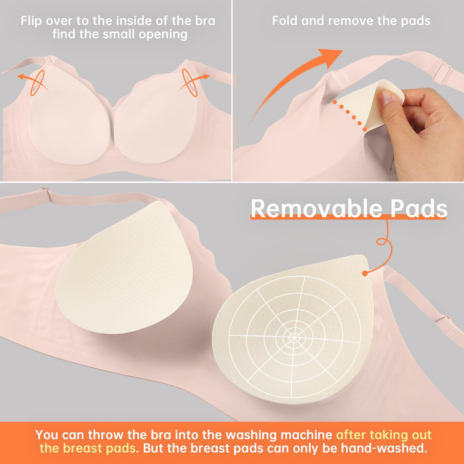 OEAK 2PCS Women Seamless Jelly Bra Soft Push-Up Bralette Wireless No Underwire Comfort Full Coverage Everyday Bra