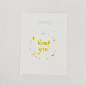 100PCS Thank You Gift bag, reusable plastic bag with suitable for boutiques,retail shopping,weddings, birthdays,Thanksgiving,Christmas,business gifts, stores,party and boutique bags