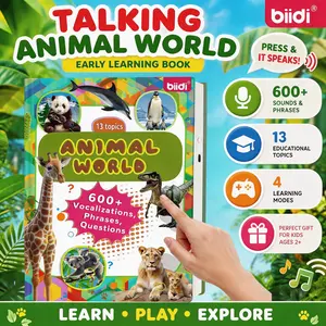 Interactive English Talking Word Book for Kids, 600+ Sound Electronic Educational Toy for Toddlers Age 3-8, Travel Companion, Birthday Gift for Boys and Girls, Autism Sensory Resource, Toys
