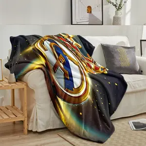 Football Pattern Digital Print Soft Throw Blanket, Perfect Gift for Family & Friends, Birthday Christmas Thanksgiving Present Idea