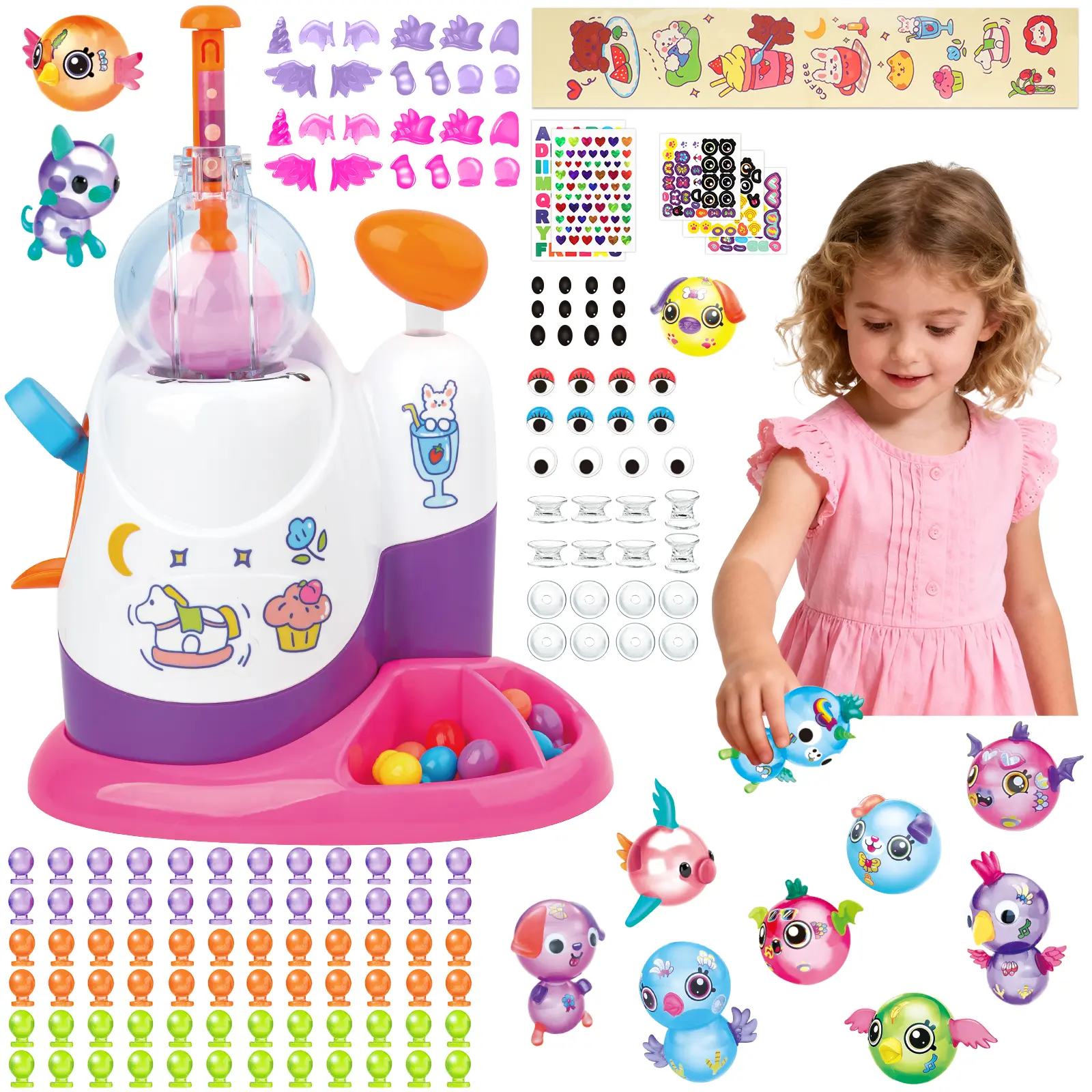 Art-Crafts Gift, Magic Toy Kit,  Magic Balloon Craft Kit, Sticker Decorated Balloons Toy for Kids, Squishy Toys, DIY Creative Activity, Birthday Gifts for Girls Boys Ages 3+ #SummerVibes