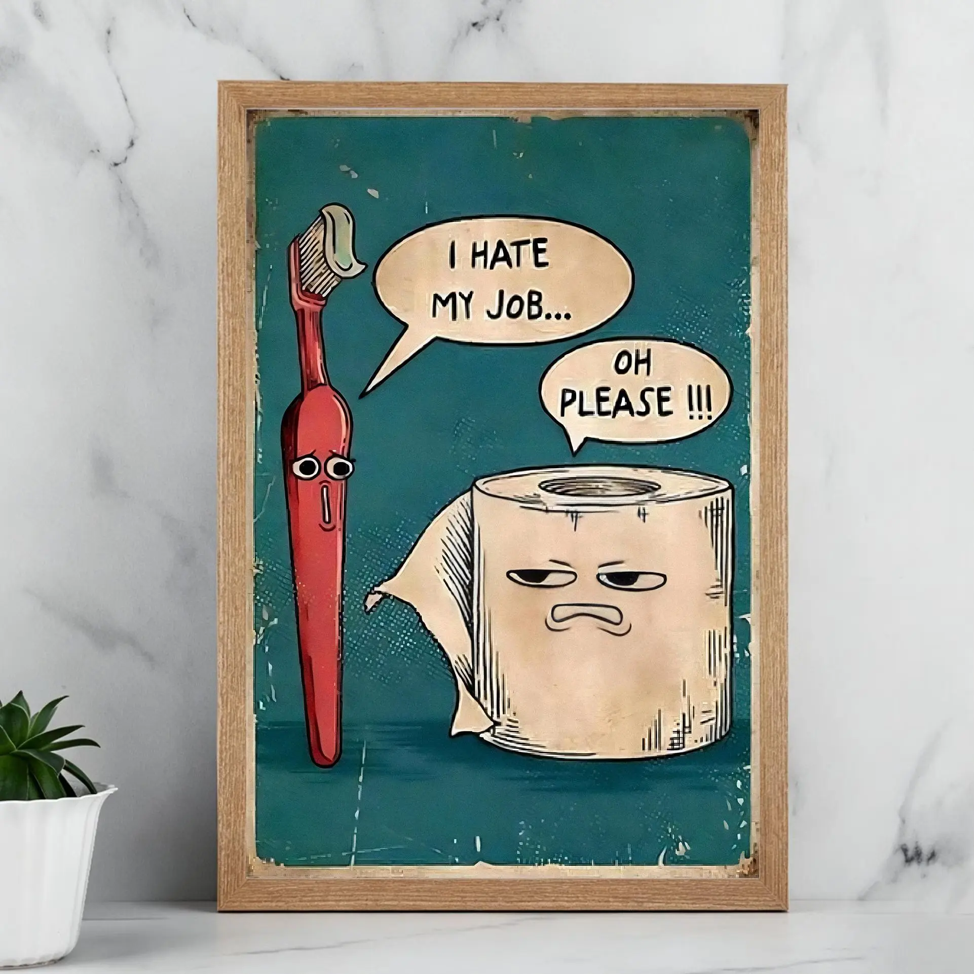 I Hate My Job Poster Funny Bathroom Humor Art Print, Colorful Stars Kids Playroom Poster, Toddler Wall Decor