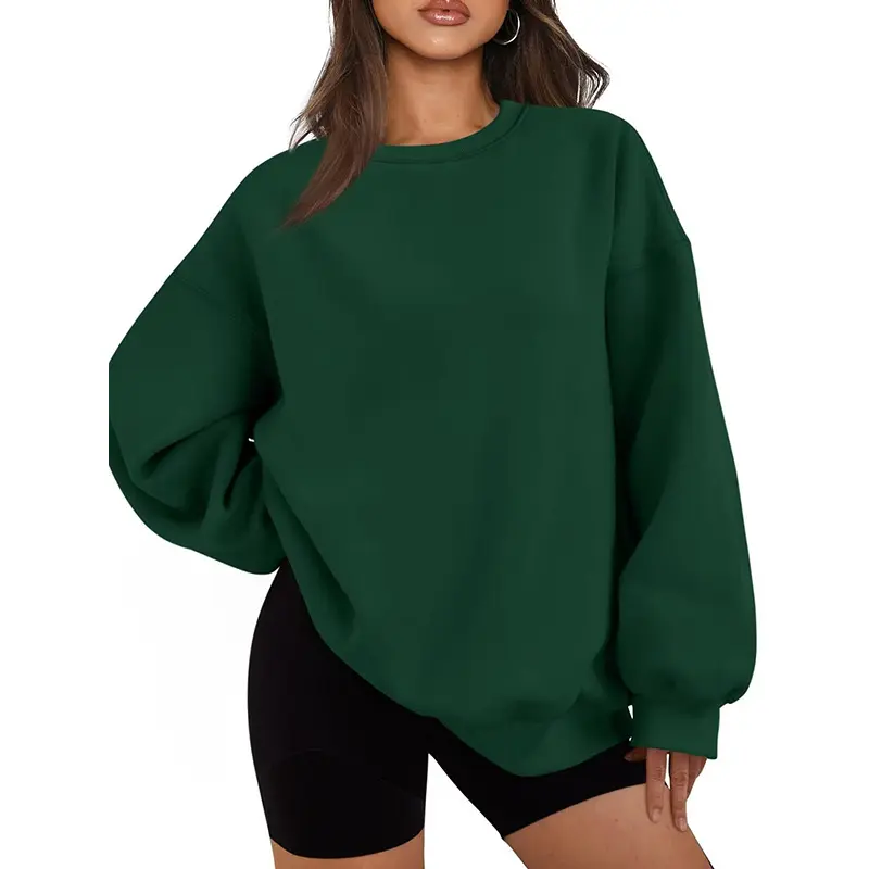 Round neck sweatshirt in dark green