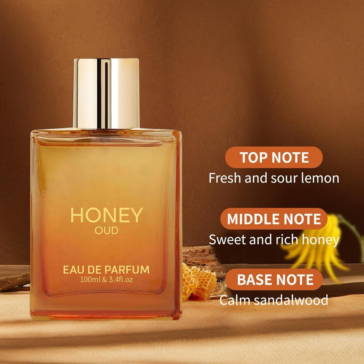Luxury's Honey Oud I Eau de Parfum 100ml 3.4 fl oz Patchouli Vanilla Bergamot Floral & Spicy Fragrance Clean Vegan Essential Oils Cruelty Free for Women and Men