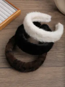 3pcs Autumn Winter Leopard Print Faux Fur Wide Band Hair Hoop, Vintage Fashion Elegant High Crown Press Hair Headband for Daily Use