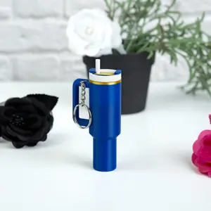 Gold Trim Tumbler Chapstick Keychain Holder - Durable, Convenient, and Practical