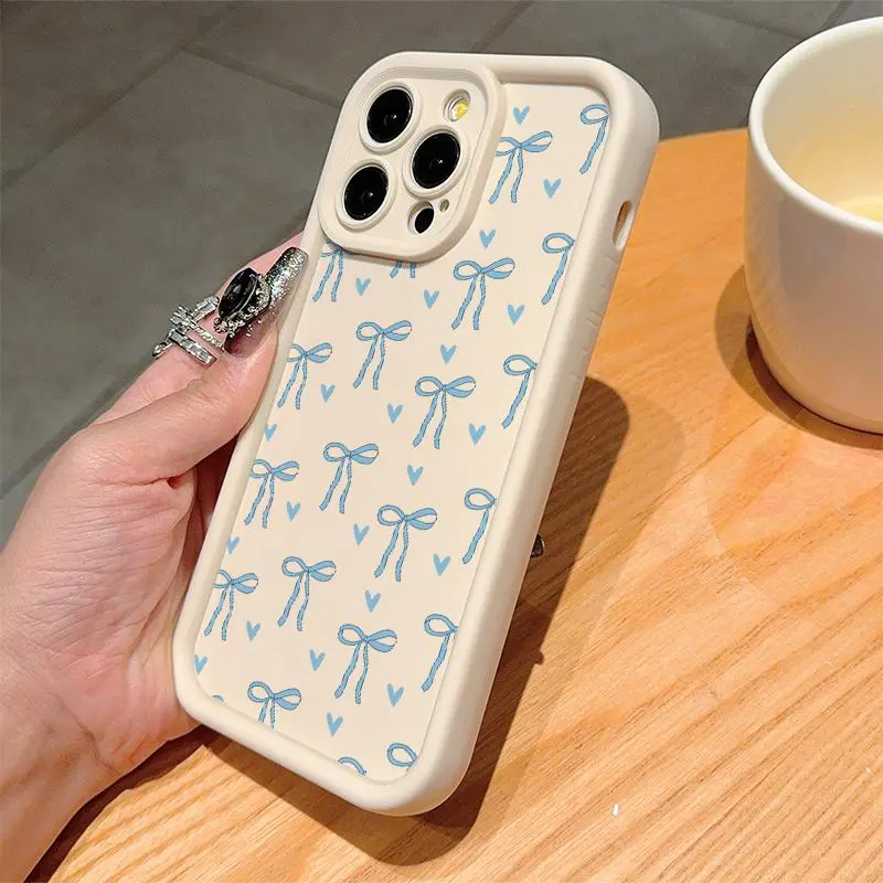 Bow Pattern Phone Case, Anti-drop Cellphone Protective Case, Total Protective Shockproof Mobile Phone Cover Compatible with 16 Plus X XS Max 11 12 13 14 15 Pro Max Series Case