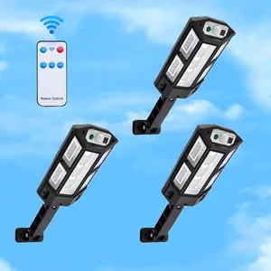 Outdoor Solar Street Light, 43 LED Wide Angle Solar Floodlight, Solar Powered Spotlight, Energy Saving Lighting Suitable for Garden Lighting, Outdoor Security Lights, Remote Control & Sensor Function