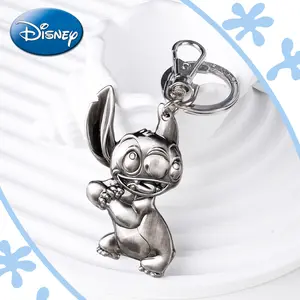 Disney Officially Licensed Stitch Pewter Keyring Metal Keychain for Family and Friends Funny anniversaries Valentine's Birthday Christmas Day Gifts