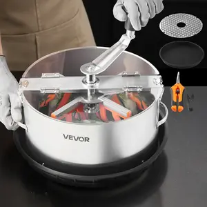 Summervibes VEVOR Manual Bud Leaf Trimmer, 12 in Reaper Bowl Bud Trimmer with Stainless Steel Blades, Visual Cutting, Wet Dry Hydroponic Cutting Machine with Tray, Twisted Spin Cut for Plant Buds Flowers