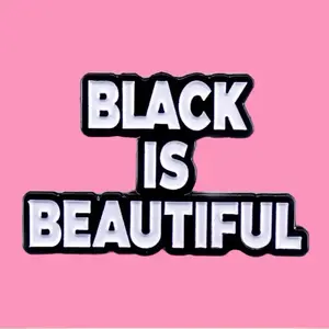 Black is Beautiful Enamel Pin - Fashionable Alloy Brooch for Backpacks Clothing & Hats Modern Aesthetic Durable Design 1pc