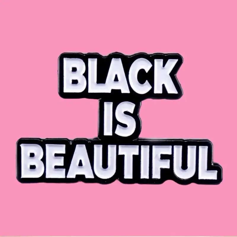 Black is Beautiful Enamel Pin - Fashionable Alloy Brooch for Backpacks Clothing & Hats Modern Aesthetic Durable Design 1pc