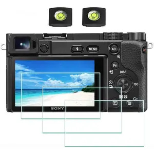 Screen Protector for Sony A6600 A6400 A6300 A6100 A6000 [3 Pieces] & Hot Shoe Cover 9H Hardness Tempered Glass for Sony alpha 6600 6400 6300 6000 6100