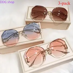 Women’s Oversized Square Sunglasses 3-Pack, 2026 Vintage Chic Metal Frame Shades, Trendy Aesthetic Eyewear with Protection, Fashion Large Lens Glasses for Daily Outdoor, Beach Use, Women's Sunglasses