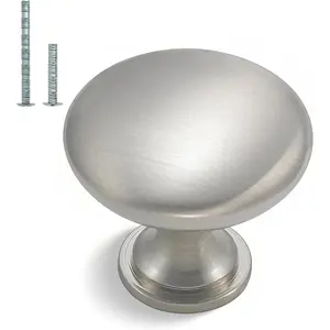30 Pack Cabinet Knobs Brushed Nickel Drawer Knobs - Solid Zinc Alloy Kitchen Pulls Modern Cabinet Hardware for Dresser Drawers