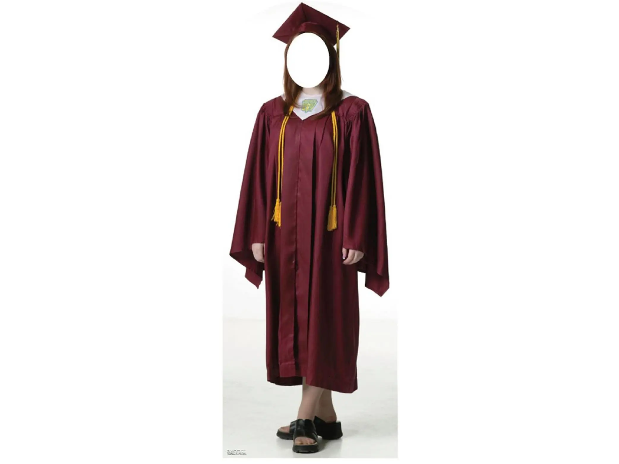 Advanced Graphics 901 Female Graduate Red Cap-and-Gown Life-Size Cardboard Stand-Up, Home Decor, Room Decor for Graduation Celebrations