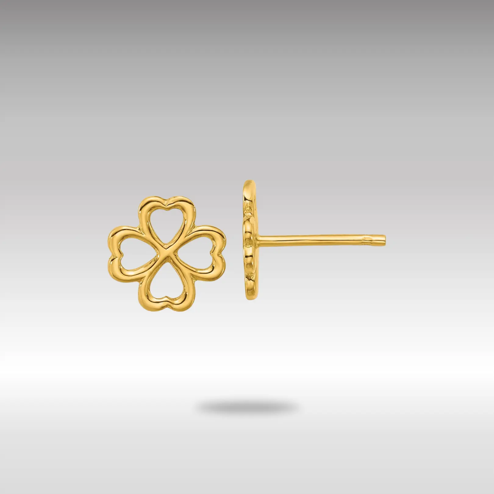14K Gold Leslie's Polished 4-Leaf Clover Post Earrings - Model LE2873