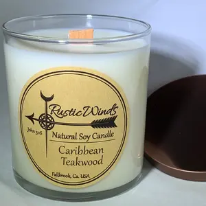 Caribbean Teakwood - Soy Candle candles wax premium candle holiday gift candle gift holiday gift natural soy Highly Scented perfect first valentine handmade candle buy eco friendly decor present decorative candle woodwick small batch making wooden wick be