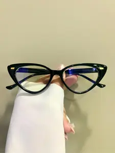 Simple Fashion Cat Eye Frame Eyeglasses, Anti-blue Light Eyeglasses for Women & Men, Fashion Eyeglasses for Work, Daily Clothing Decor, for Student Daily Use, Classic Fashion Glasses