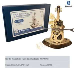 AMIYI-Magic Cello Music Box - DIY 3D Wooden Puzzle with Bluetooth Speaker | AMIYI02