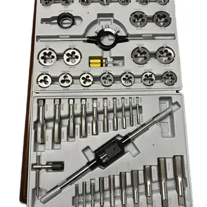 45 Pc Tap & Die Set Metric Mm for Cutting External and Internal Threads, Essential Threading Tap and Die Kit with Adjustable Handles, Accessories and Case