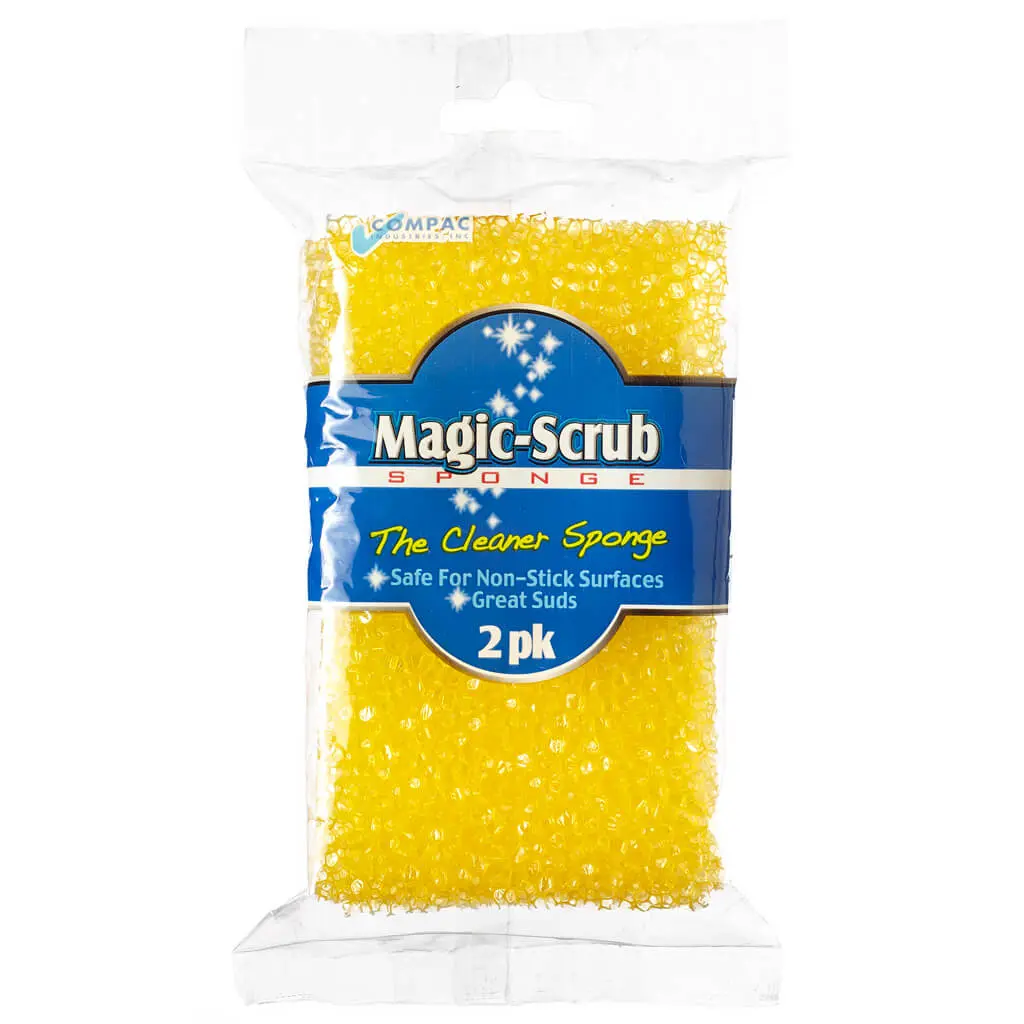 Compac Home Magic Scrub Light Duty Non-Scratch Scrubbing Pads Brush and Clean Dishes, Pots, & Pans