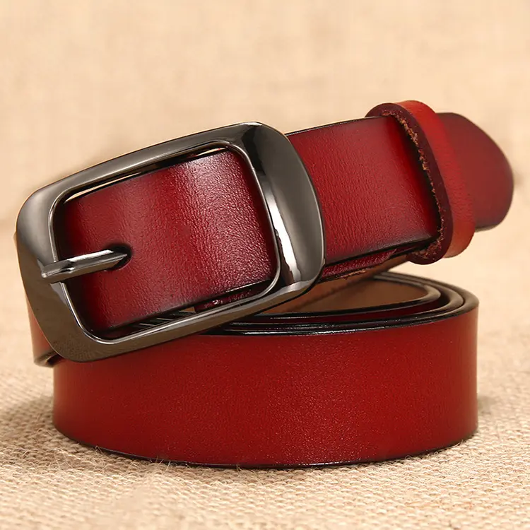 Women’s High Quality Buckle Genuine Cowhide Leather Adjustable Belt, Classic Metal Buckle Closure, Stylish Versatile Belt for Daily Wear, Leather Adjustable Belts outdoorfun