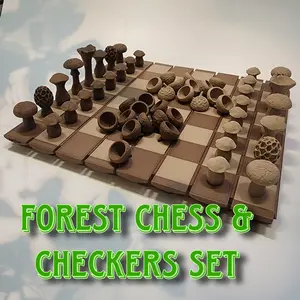 Forest Chess / Checkers Set