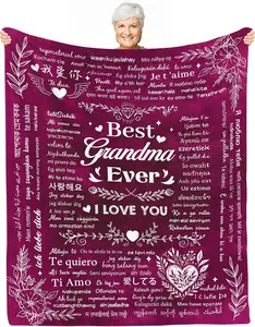 Grandma Gifts, Gifts for Grandma, Purple Fleece Blanket, Grandma Birthday Gifts, Birthday Gifts for Grandma, Grandmother Gifts for Bed, Sofa, Office, Cozy and Warm Blanket, 60"x 50"a