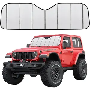 Windshield Sun Shade for Jeep Wrangler JL 2018-2025,Sunshade for Gladiator 2020-2025.Premium Foldable Sun Visor Front Window Sunshade