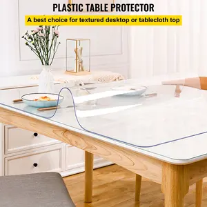 VEVOR Plastic Table Cover 40 x 80 Inch, 1.5 mm Thick Clear Table Protector, Rectangle Clear Desk Mat, Waterproof & Easy Cleaning for Office Dresser Night Stand