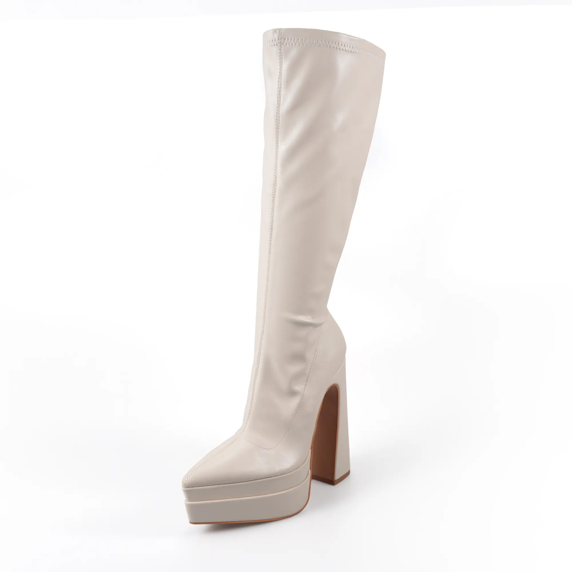Women's Fashionable Double-layer Platform Boots with Chunky Heel Round Toe for Winter Walking Stylish Waterproof Comfortable High Side Zippers hiking style fall footwear everyday ankle boot mid calf sporty chic