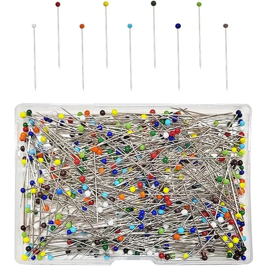 500 count Sewing Pins, Ball Glass  Pins, 1.5 inch Straight Pins, Ball  Quilting Pins, Straight Pin for Fabric, Quilting Pins for Fabric, Quilting Pins for Dressmaker (Colorful)